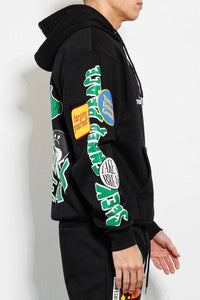 Black Spring Break Chenile Patch Graphic Hoodie