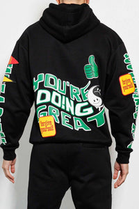 Black Spring Break Chenile Patch Graphic Hoodie