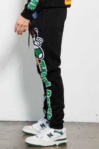 Black Spring Break Chenile Patch Graphic Jogger