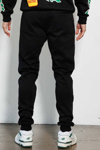 Black Spring Break Chenile Patch Graphic Jogger