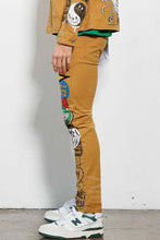 Wheat Spring Break Hand Drawing Slim Fit Pants