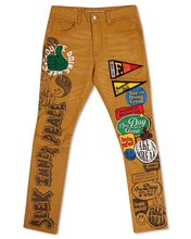 Wheat Spring Break Hand Drawing Slim Fit Pants