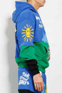 Royal Think Green Cut&Sew Graphic Hoodie