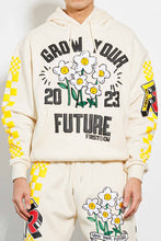 Cream Grow Your Future Chenile Emb. Graphic Hoodie