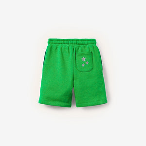 Green Boy's Outer Space Embroidered Shorts