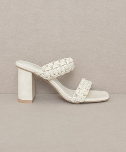 White Oasis Society Heidi - Braided Band Sandal Heel