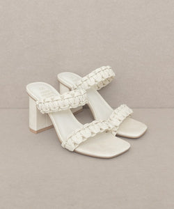 White Oasis Society Heidi - Braided Band Sandal Heel