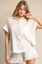 Off White Raw Edge and Dolman Sleeve Popover Top