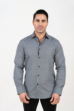 Grey Men's Printed Long Sleeve Shirt