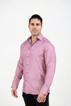 Pink Men's Printed Long Sleeve Shirt