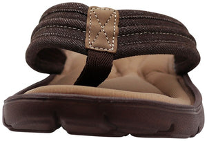 Mens Memory Foam Sandal Tan Brown