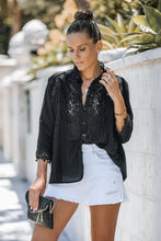 Black Crochet Lace Top