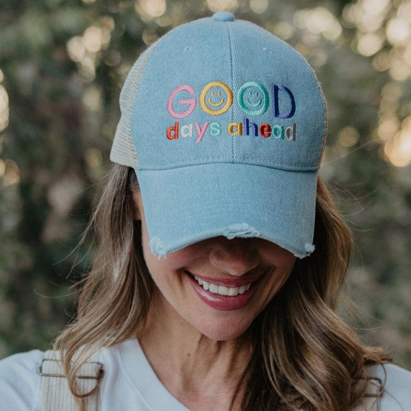 Denim Blue Good Days Ahead Trucker Hat