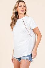 White Mineral Wash Trim Short Sleeve Shirt