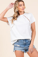 White Mineral Wash Trim Short Sleeve Shirt