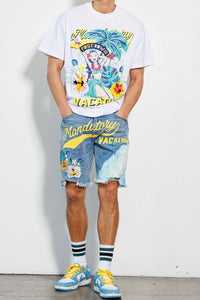 White Tropical Vacation Graphic Tee