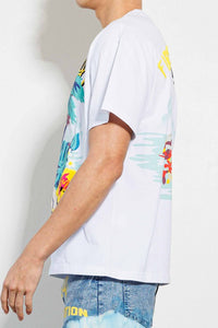 White Tropical Vacation Graphic Tee