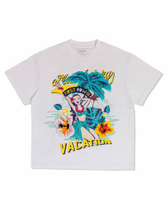 White Tropical Vacation Graphic Tee