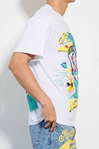 White Tropical Vacation Graphic Tee