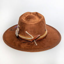 Camel Noah Western Hat With Feather Handmade