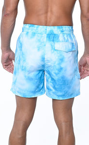 Teal Swimming Trunk Board Shorts Elastic