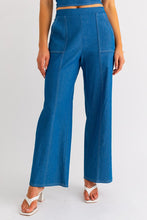 Denim Exposed Stitch Pants