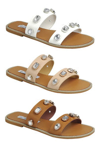 Beige Open Toe Casual Slide Sandals