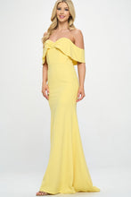 Yellow Ynez Off-The-Shoulder Mermaid Prom Maxi Dress