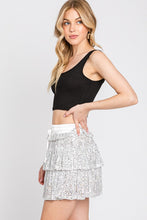 Silver Sequence Ruffle Skort