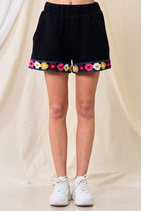 Black Trimmed Short Pants