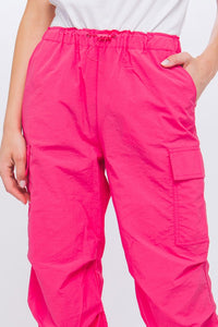 Super Comfy Parachute Cargo Pants - Fuchsia