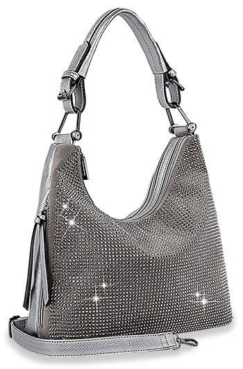 Grey Leather Hobo Bag - Slouchy Leather Purse For Women | Laroll Bags