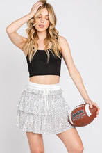 Silver Sequence Ruffle Skort