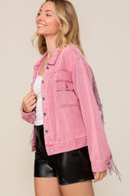 Hot Pink Long Sleeve Sequin Fringe Jacket