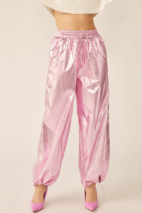 Cotton Candy Pink High Waisted Cargo Pants