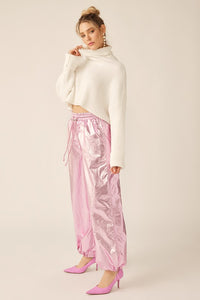 Cotton Candy Pink High Waisted Cargo Pants