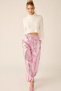 Cotton Candy Pink High Waisted Cargo Pants