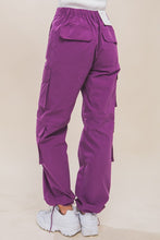 Violet Cargo Pants With Button Closure & Multiple Pockets