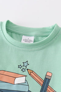 Green Back To School Boy Top