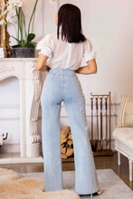 High Waist Denim Washed Stretch Pants