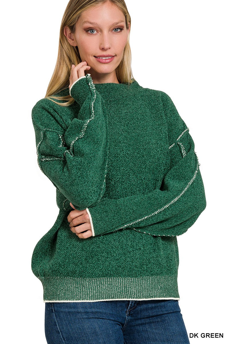 Dark green hotsell chenille sweater