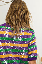 Purple Clear Sequin Mardi Gras Sweater