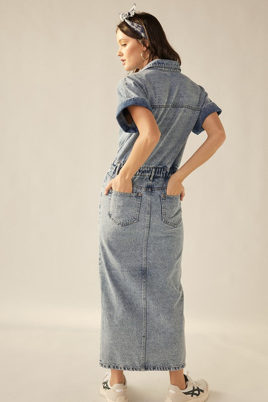 東京の公式通販サイト アクレント ACLENT Switching wash denim dress