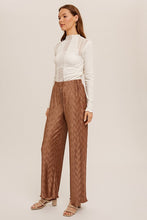 Cocoa Pleated Bodre Straight Leg Pants