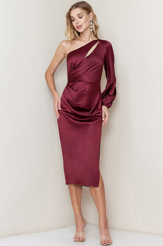 Wine one hotsell shoulder dress