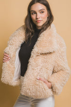 Khaki Mid Waist Faux Fur Coat