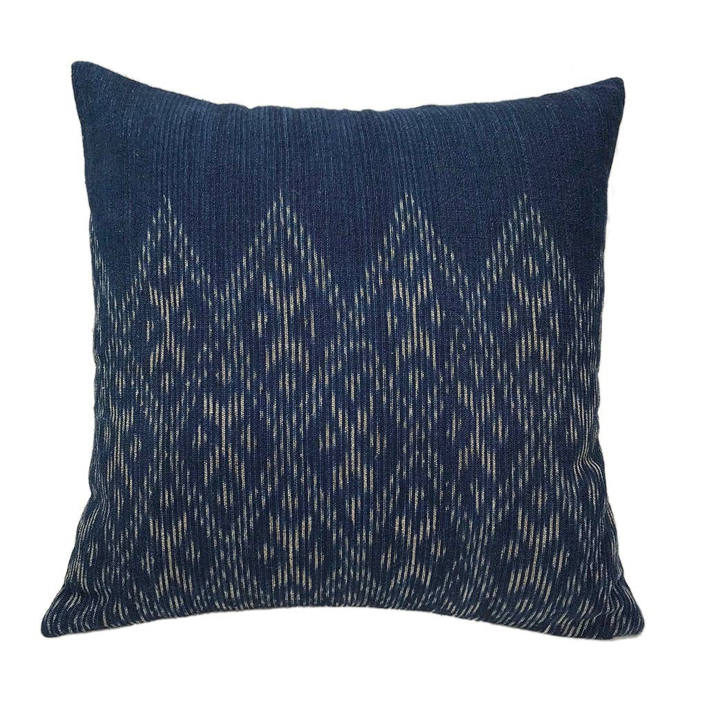 Indigo Diamond Ikat Pillow Cover