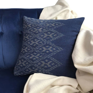 Indigo Diamond Ikat Pillow Cover