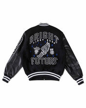 Black Mono Bright Future Varsity Jacket