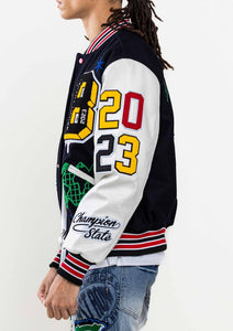 Navy Bright Future Varsity Jacket